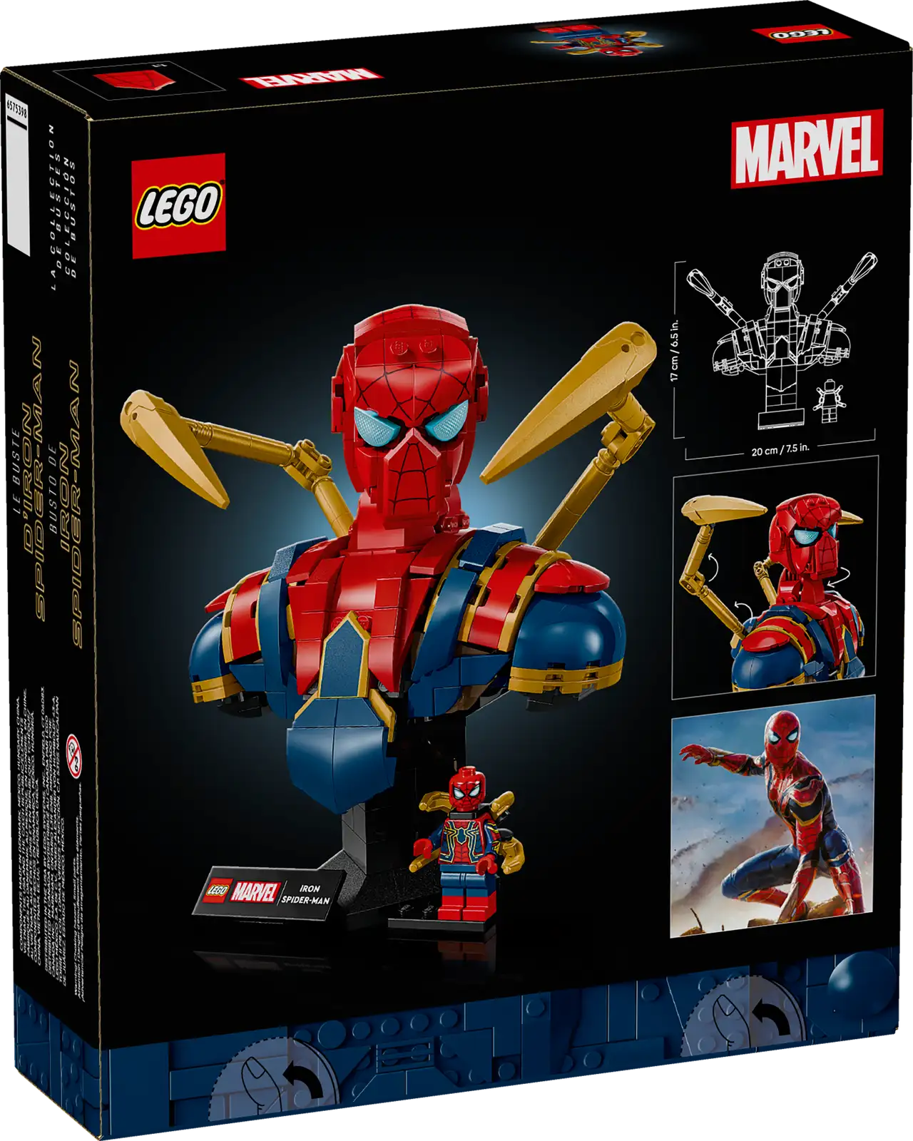 76326-1 Iron Spider-Man Bust Retail Box of Lego® Set of Iron Spider-Man Bust