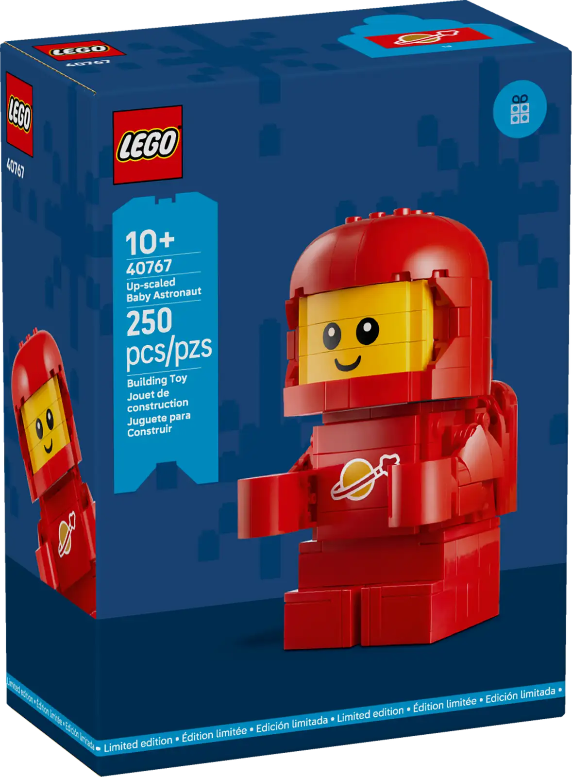 Retail Box of Lego® Set of Up-Scaled Baby Astronaut