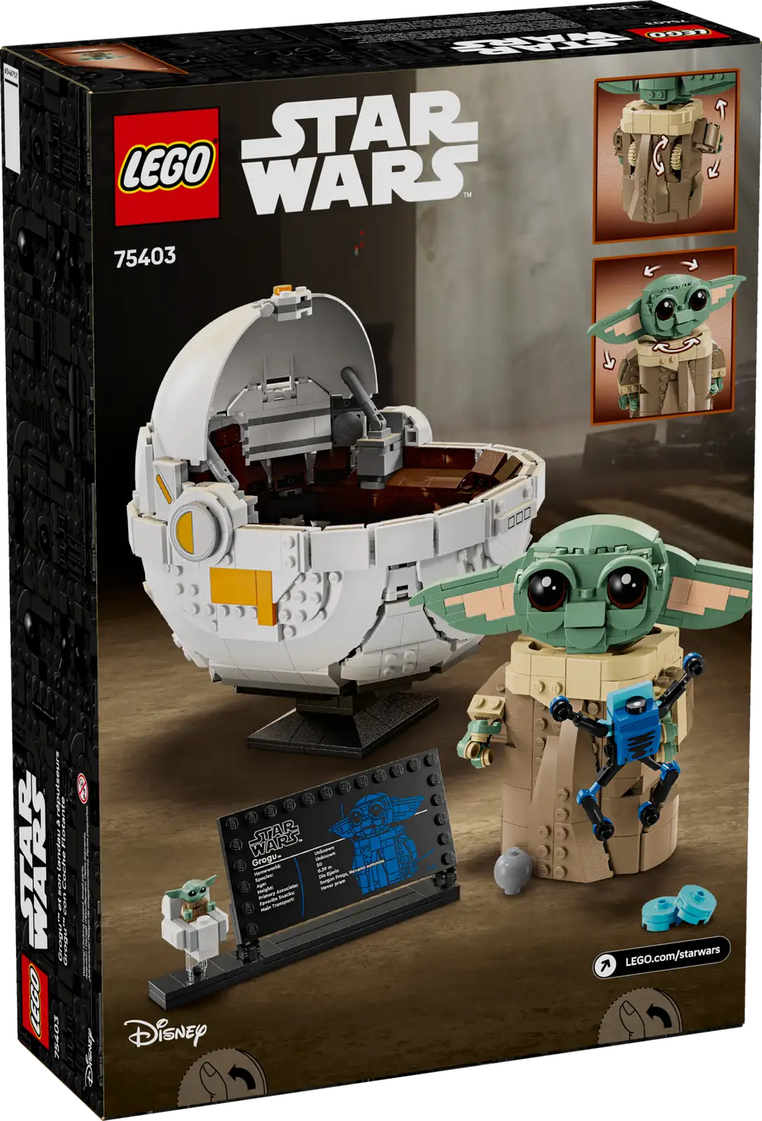 75403-1 Grogu with Hover Pram Retail Box of Lego® Set of Grogu with Hover Pram