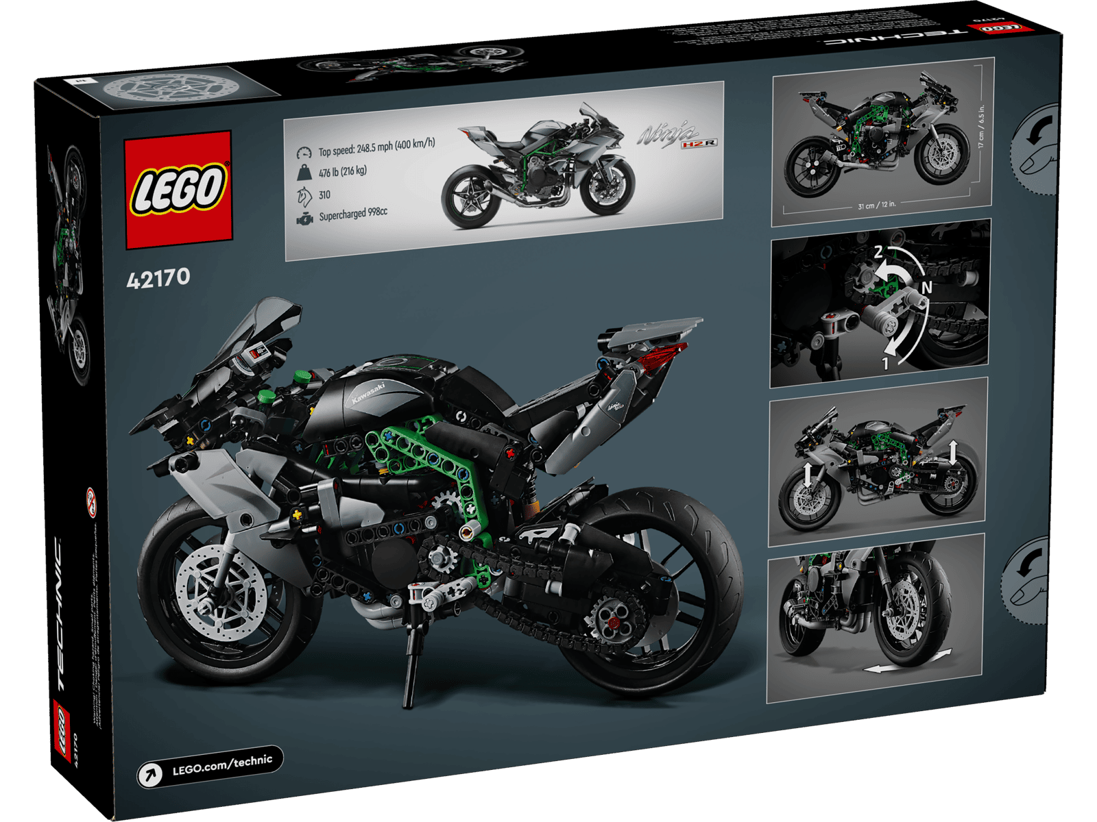 42170-1 Kawasaki Ninja H2 Motorcycle Retail Box of Lego® Set of Kawasaki Ninja H2 Motorcycle