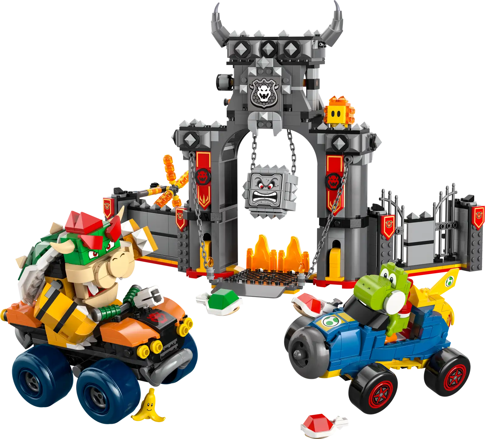 Completely Built Lego® Set of Mario Kart – Bowser's Castle