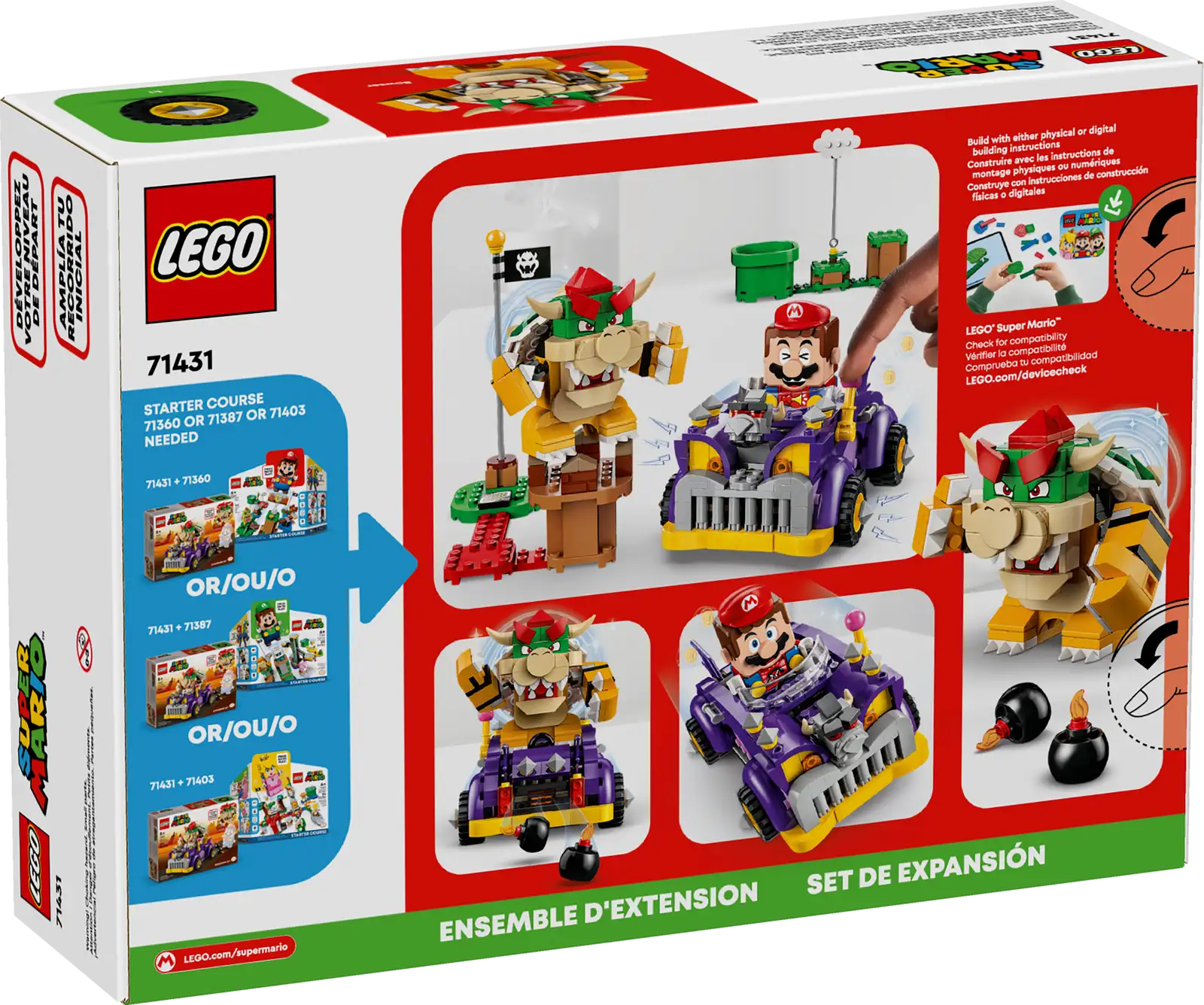 71431-1 Bowser's Muscle Car Expansion Set Retail Box of Lego® Set of Bowser's Muscle Car Expansion Set