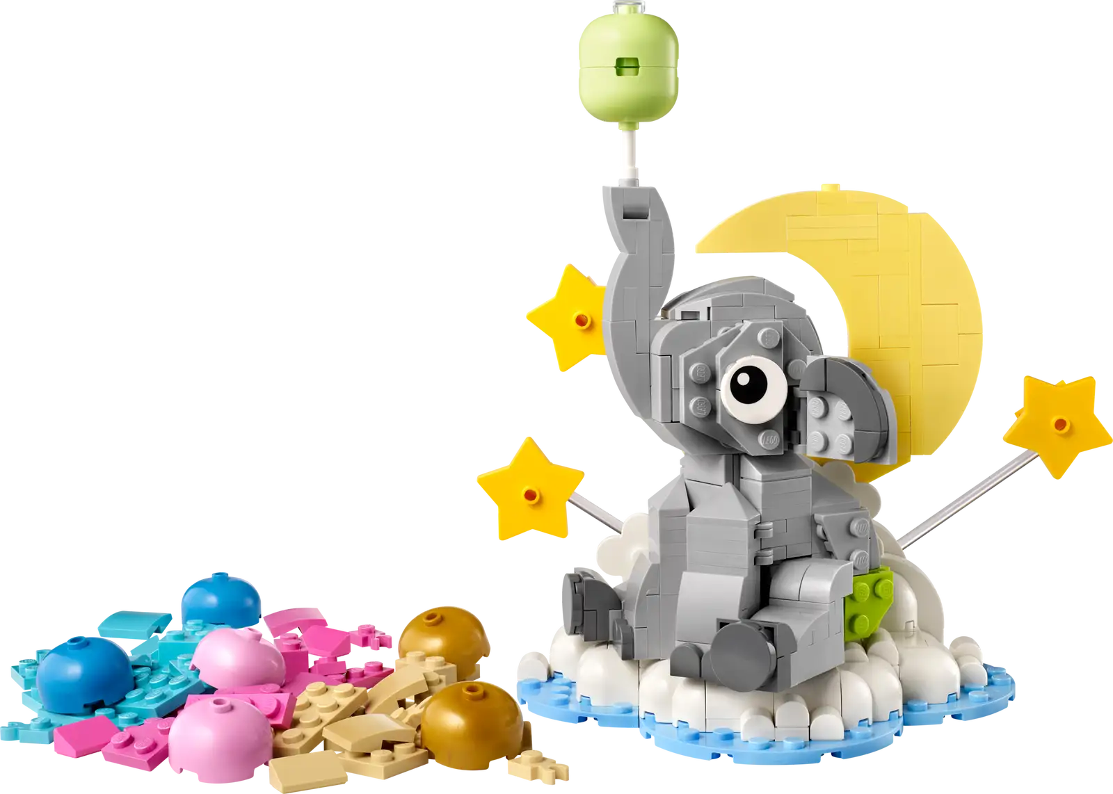 Completely Built Lego® Set of Baby Elephant in the Sky