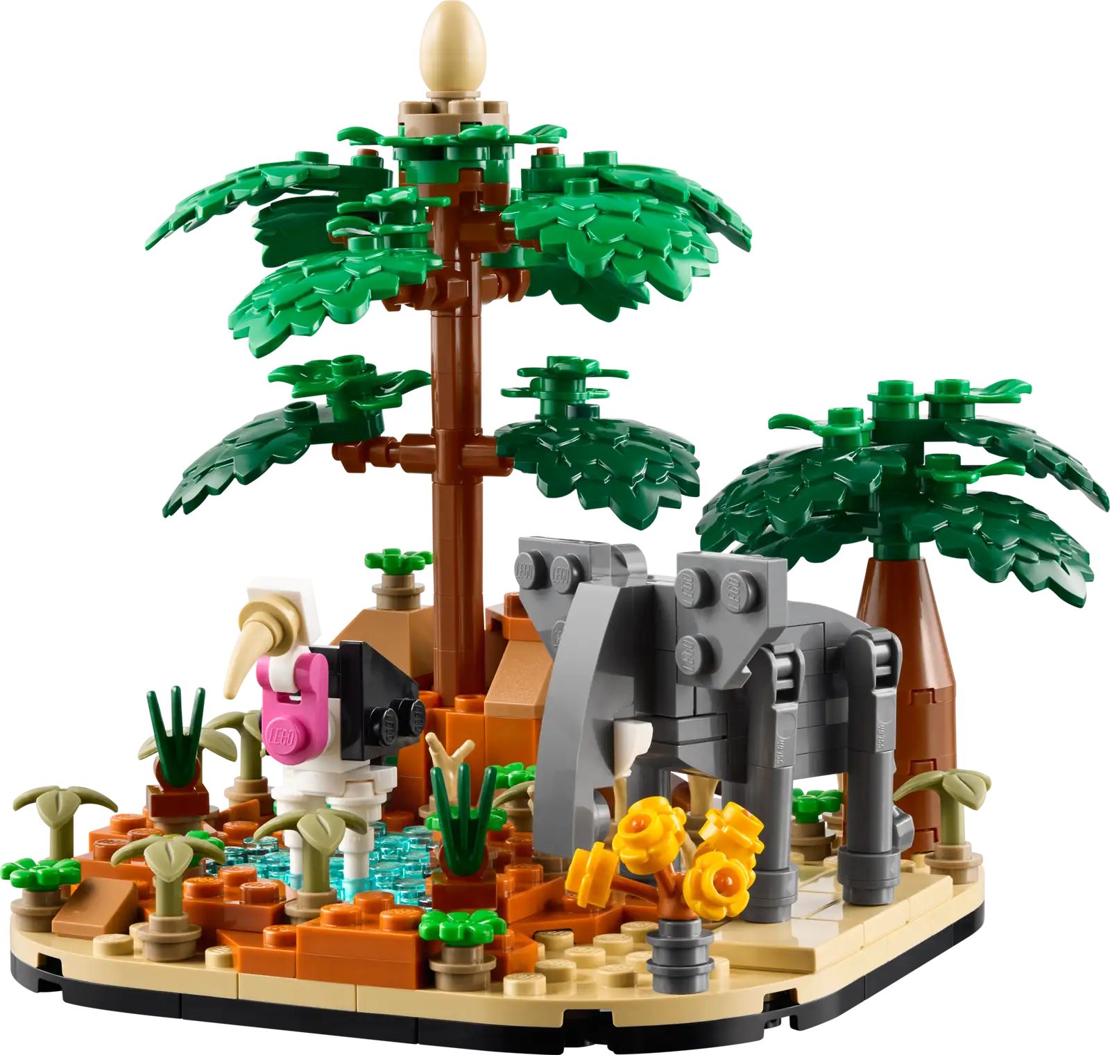 Completely Built Lego® Set of African Savanna Diorama