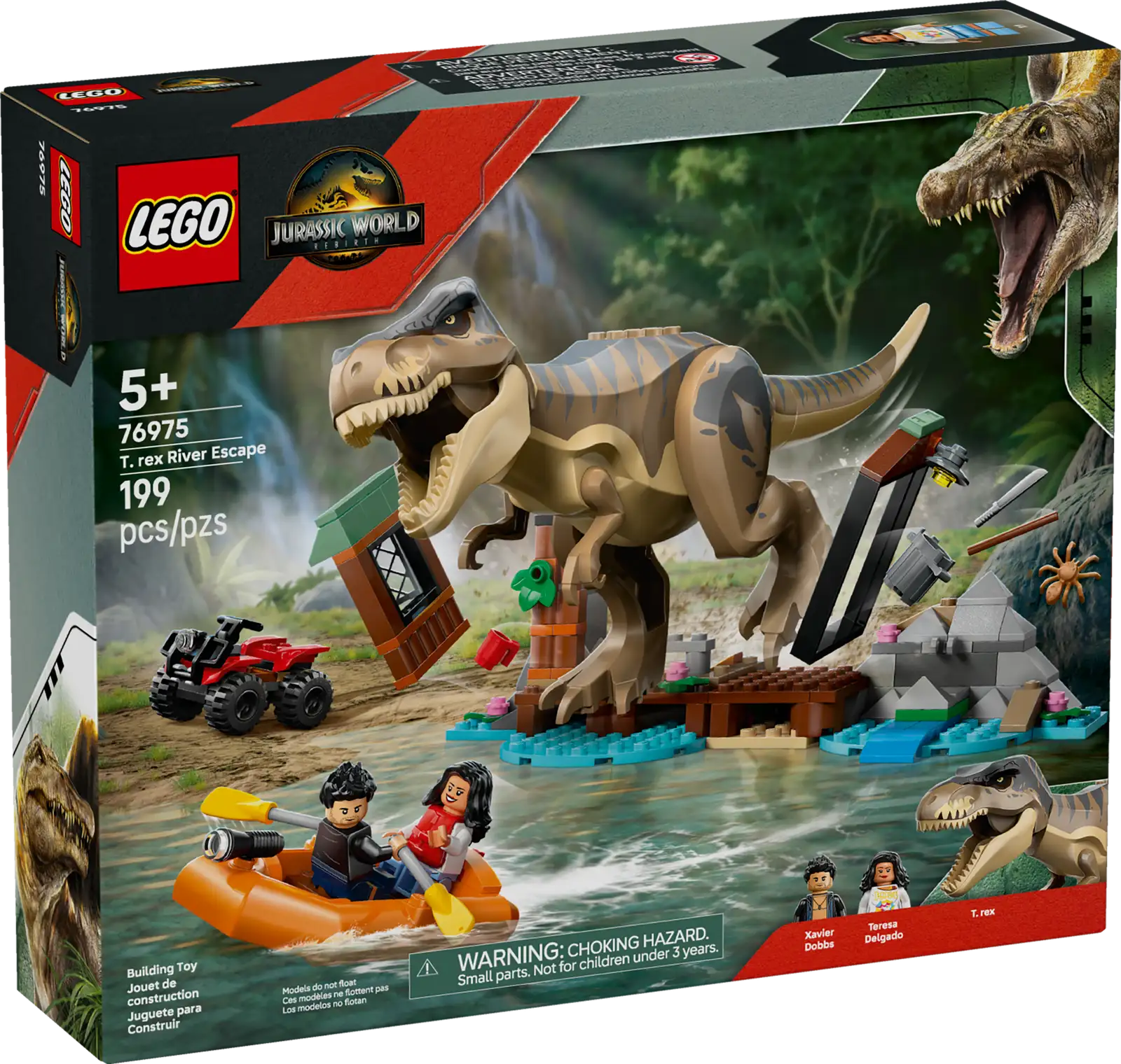 76975-1 T. rex River Escape Retail Box of Lego® Set of T. rex River Escape