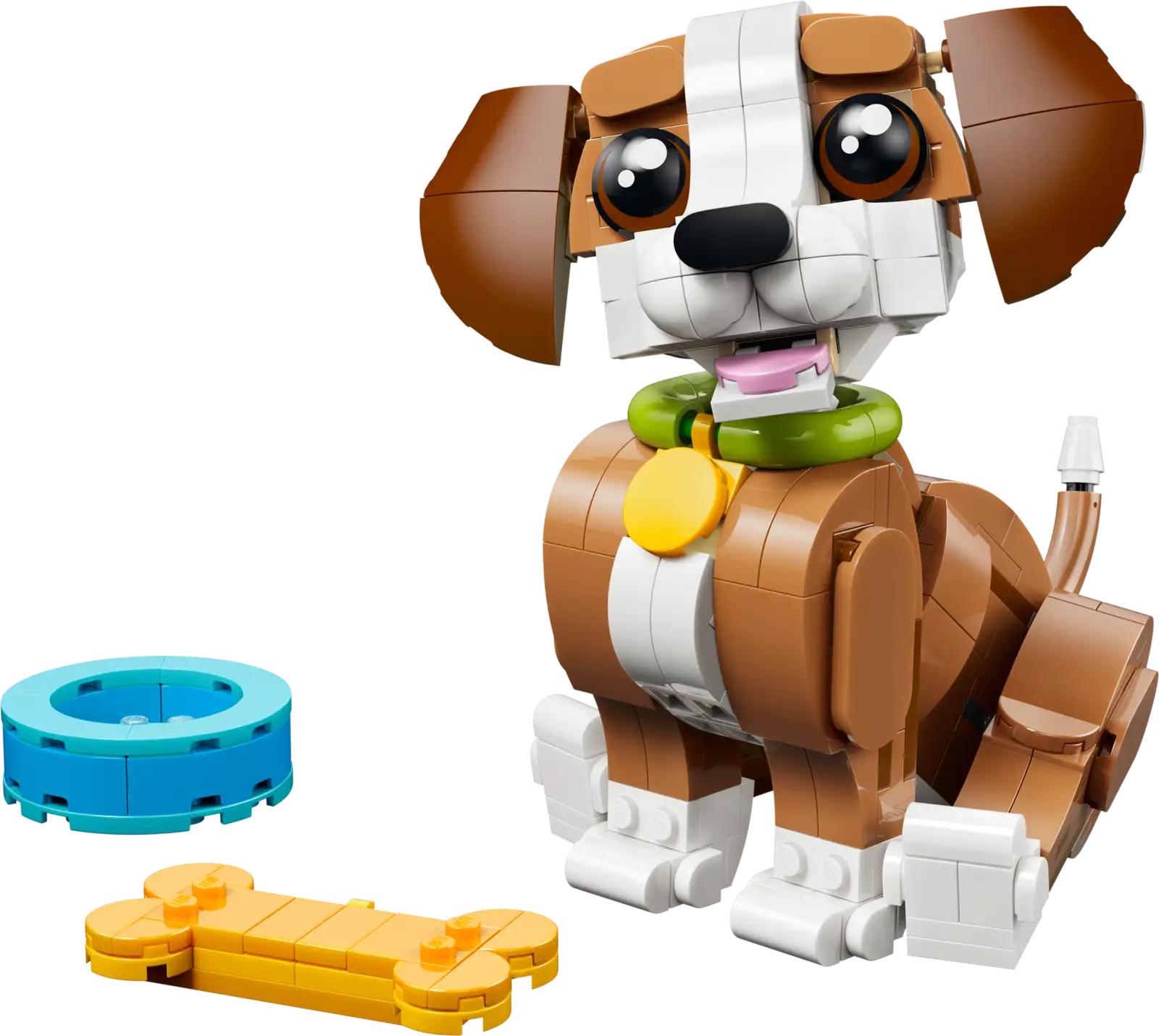 Completely Built Lego® Set of Cute Animals: Playful Puppy Dog