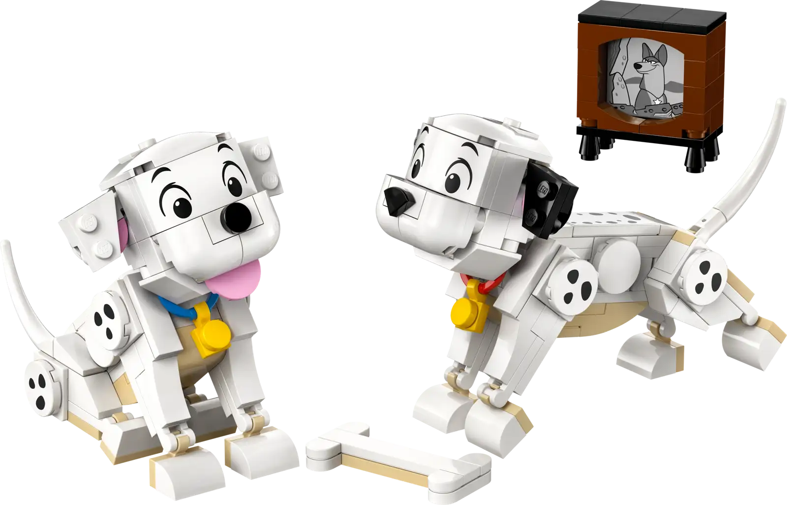 Completely Built Lego® Set of Lucky & Penny 101 Dalmatians Puppies