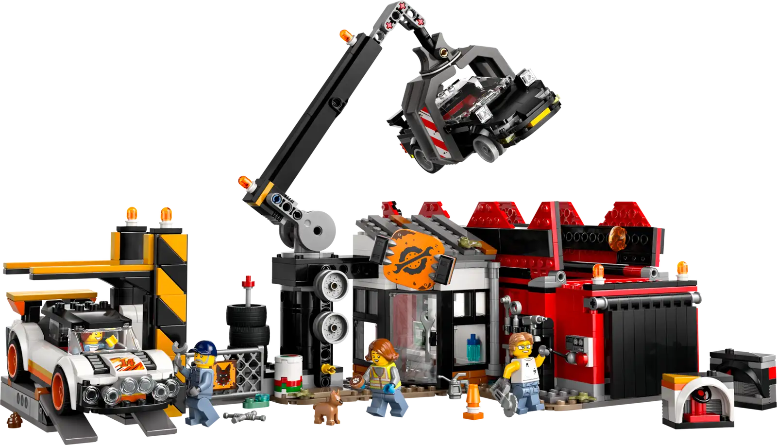 Completely Built Lego® Set of Scrapyard with Cars